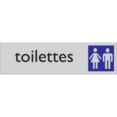 Zelfklevend deurbordje Toilettes pour Handicapés aluminium look