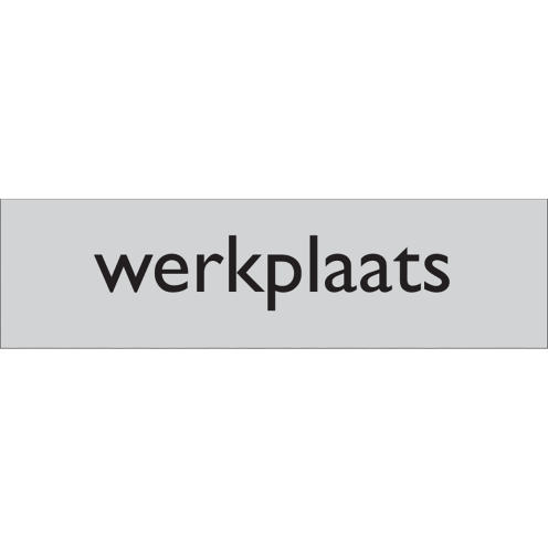Deurbordje Werkplaats zelfklevend Aluminium look