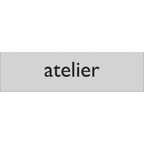 Deurbordje Atelier zelfklevend Aluminium look