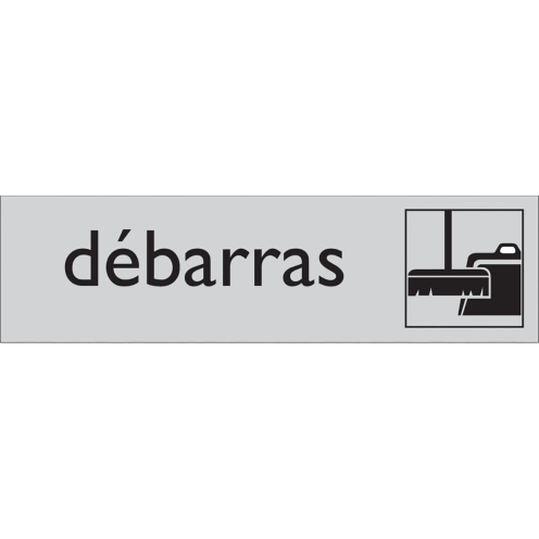 Deurbordje Débarras zelfklevend Aluminium look