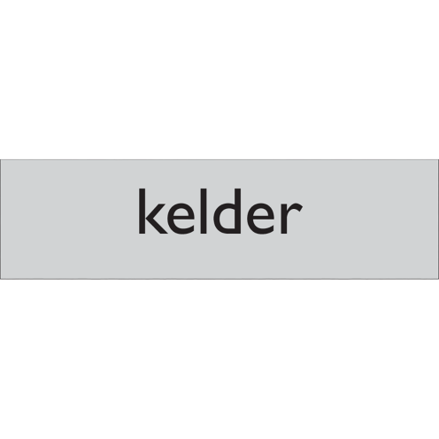 Zelfklevend deurbordje Kelder aluminium look