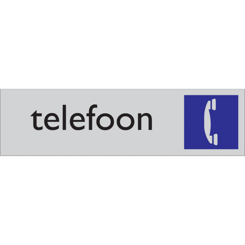 Deurbordje Telefoon zelfklevend Aluminium look