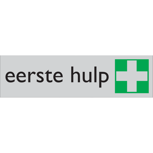 Deurbordje Eerste Hulp zelfklevend aluminium look