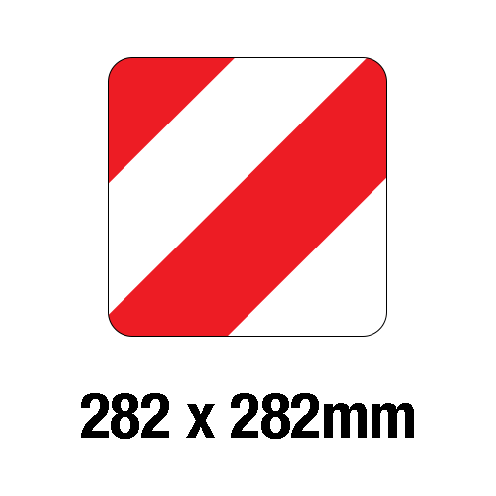 Lengte en breedte markering rood/wit reflecterende klasse III