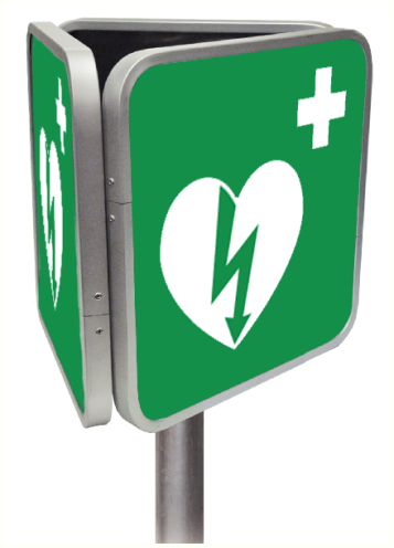 Aluminium 3D bord met pictogram AED - ILCOR