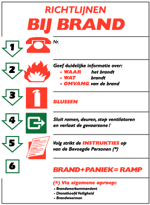 Richtlijnen bij brand 1 (sticker)