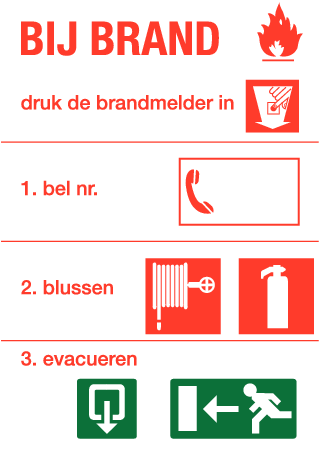 Richtlijnen bij brand 3 (sticker)