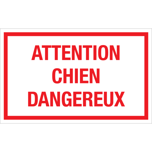 Autocollant Attention chien dangereux
