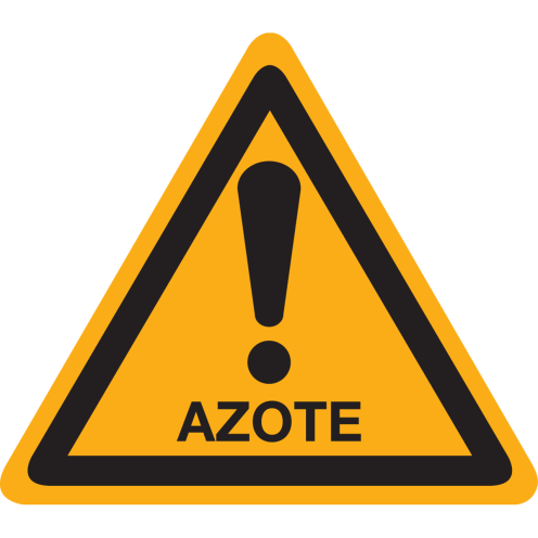 Autocollant danger azote