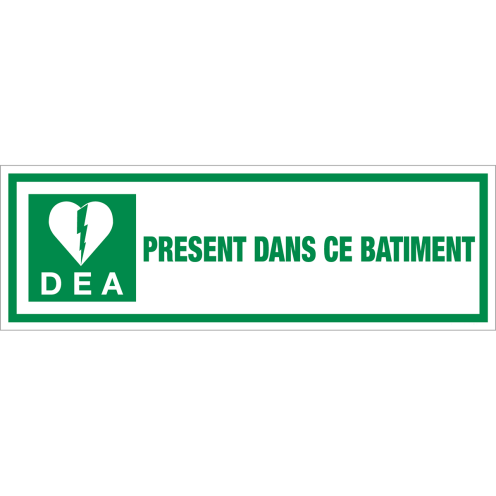 Autocollant DEA present dans ce batiment