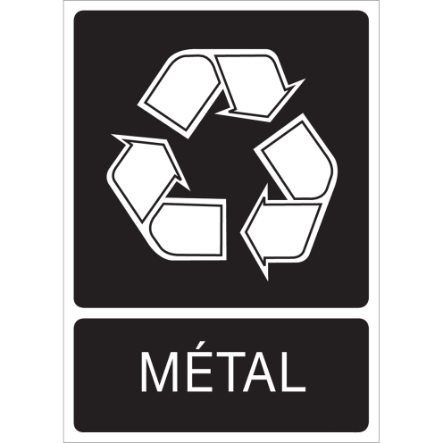 Autocollant recyclage des métal