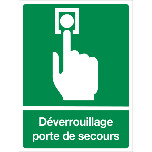 Autocollant Déverrouillage porte de secours