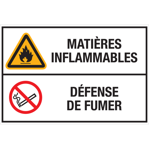 Autocollant Matières Inflammables - Défense de Fumer