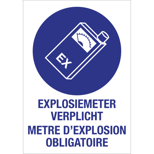Autocollant explosiemeter met tekst NL/FR