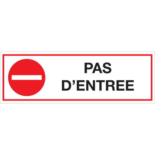 Autocollant Pas d'entree met tekst
