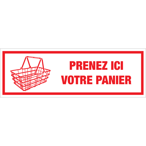 Autocollant Prenez ici votre panier