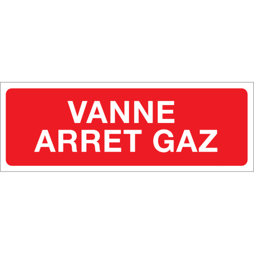 Autocollant vanne arrêt gaz