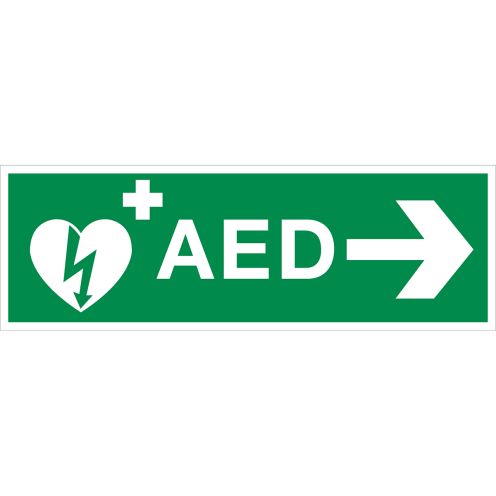 Bord met pictogram AED rechts - ILCOR