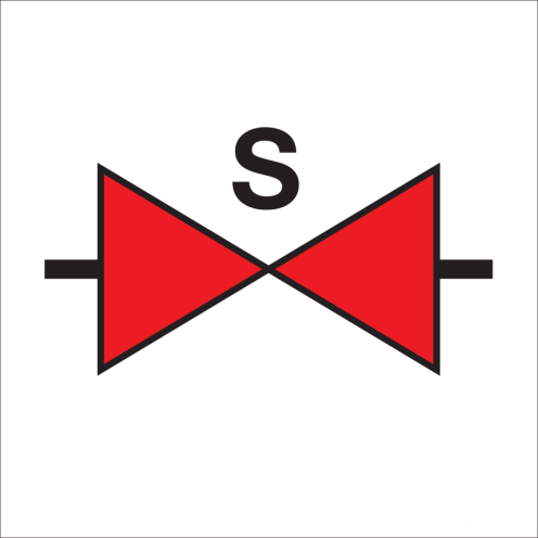 Bord met pictogram voor het aanduiden van een sprinklerafsluiter