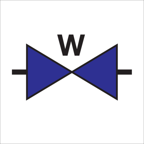 Bord met pictogram voor het aanduiden van een waterafsluiter
