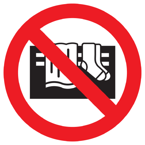 Bord met pictogram apparaat niet afdekken Volgens ISO7010 - P081