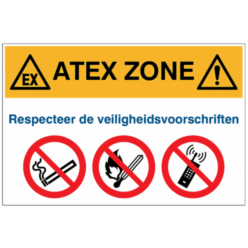 Sticker waarschuwing Atex zone