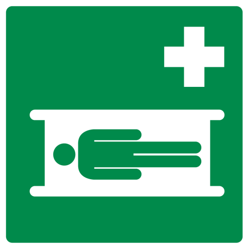Bord met pictogram brancard