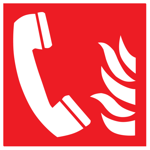 Bord met pictogram van een noodtelefoon