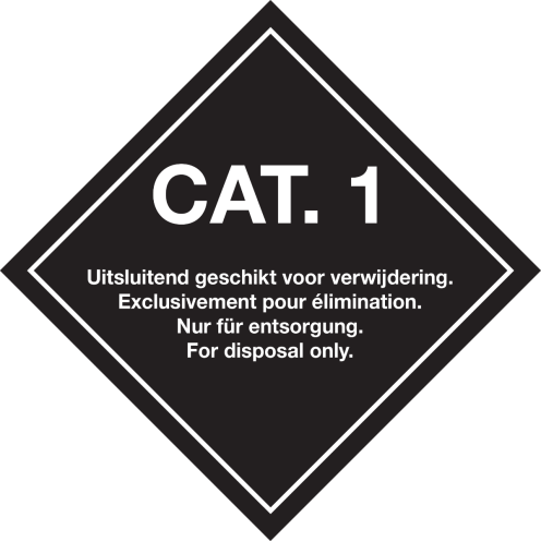 Bord Categorie 1 - Uitsluitend geschikt voor verwijdering