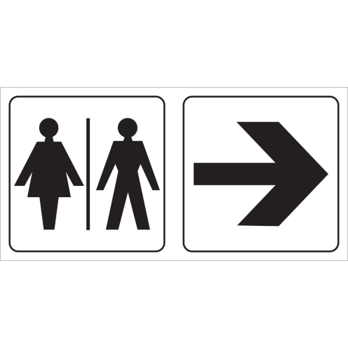 Bordje dames en heren rechts