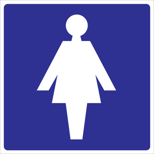 Bord met pictogram voor aanduiden ruimte voor dames