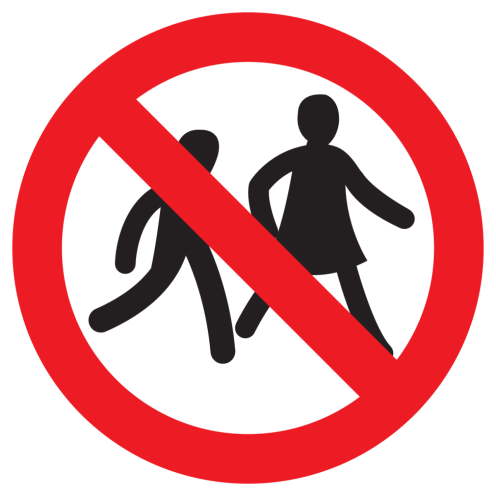 Bord met pictogram kinderen verboden ISO7010 - P036