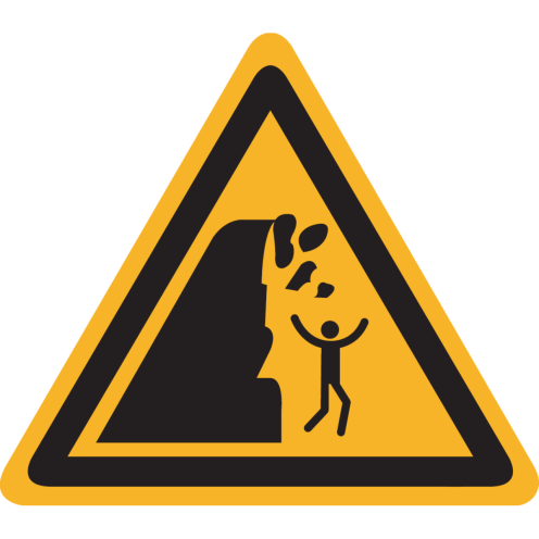 Bord met pictogram "Waarschuwing Afgrond" - ISO 7010 - W053