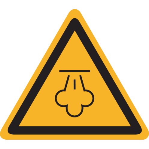 Bord met pictogram gevaar voor hete stoom - ISO7010 - W080