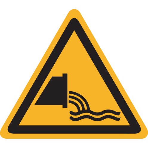 Bord met pictogram "Afvoer Afvalwater" - ISO 7010 - W055