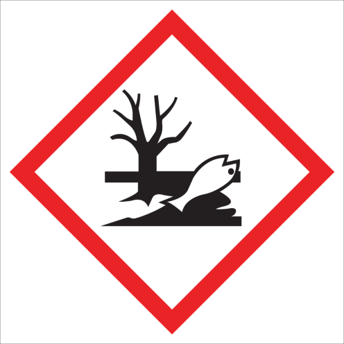 Bord met pictogram "schadelijk voor milieu" - GHS09