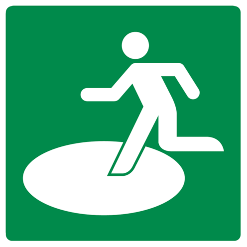 Bord Toevlucht natuurramp volgens ISO7010