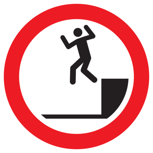 Bord met pictogram verboden te springen ISO7010 - P072