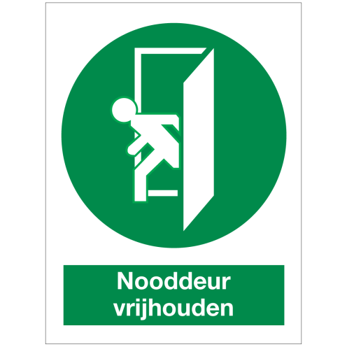 Nooddeur vrijhouden (bordje)