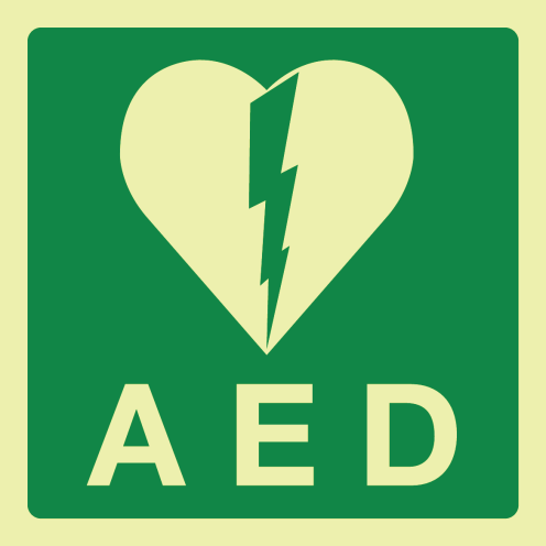 Fotoluminescerend bord met pictogram AED - KB 21-4-2007