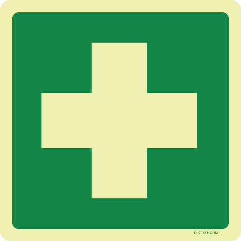 Fotoluminescerend bord met pictogram EHBO - ISO 7010