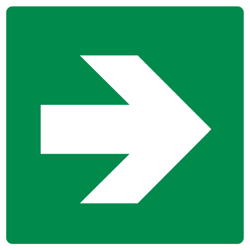 Bord met pictogram pijl groen ISO 7010