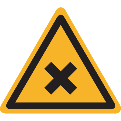 Bord met pictogram schadelijke, irriterende stoffen