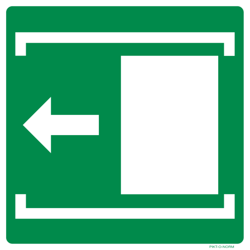 Bord met pictogram schuifdeur links ISO 7010