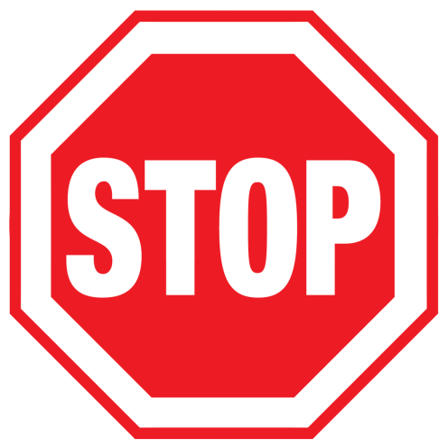 Bord met tekst stop