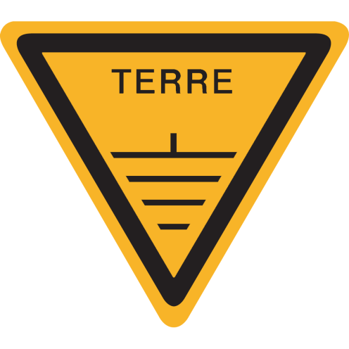 Bord met pictogram en tekst "Terre"