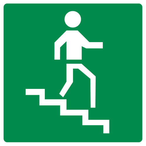 Bord met pictogram trap af groen