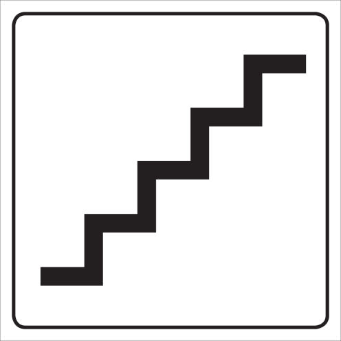 Wit bord met pictogram voor aanduiden trap