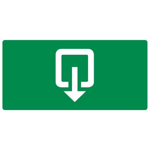 Bord met pictogram uitgang rechthoek