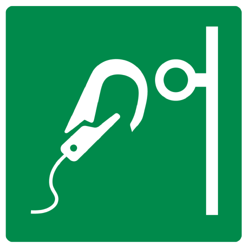 Bord met pictogram veilig ankerpunt volgens ISO7010 - E072